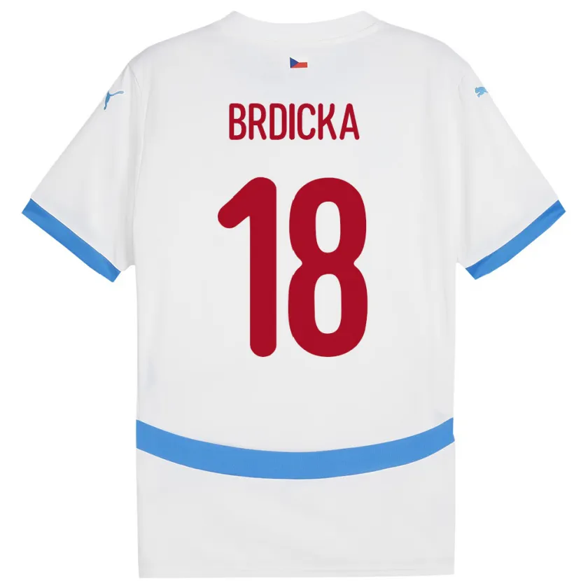 Danxen Kinder Tschechien Filip Brdicka #18 Weiß Auswärtstrikot Trikot 24-26 T-Shirt