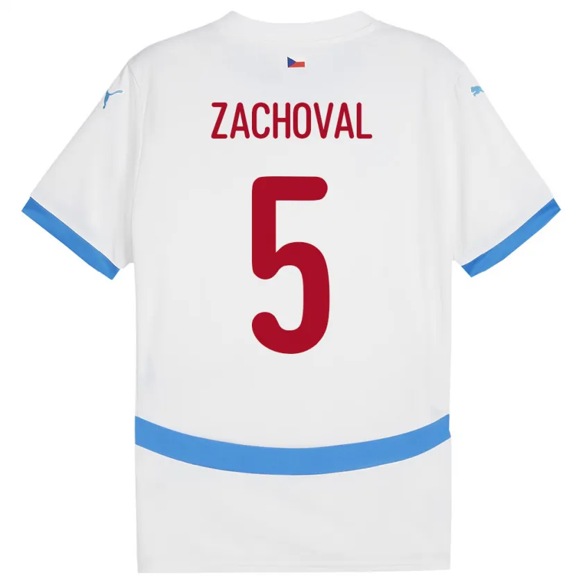 Danxen Kinder Tschechien Matej Zachoval #5 Weiß Auswärtstrikot Trikot 24-26 T-Shirt