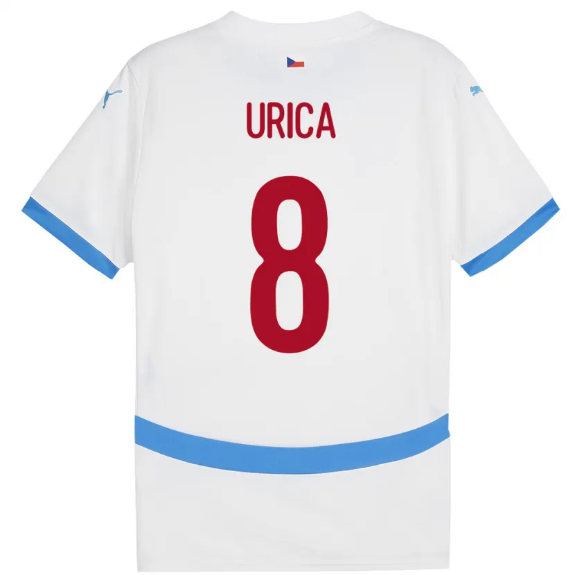 Danxen Kinder Tschechien Adam Urica #8 Weiß Auswärtstrikot Trikot 24-26 T-Shirt