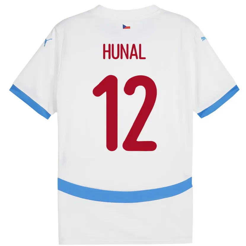 Danxen Kinder Tschechien Eric Hunal #12 Weiß Auswärtstrikot Trikot 24-26 T-Shirt
