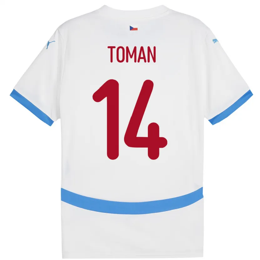 Danxen Kinder Tschechien Zdenek Toman #14 Weiß Auswärtstrikot Trikot 24-26 T-Shirt