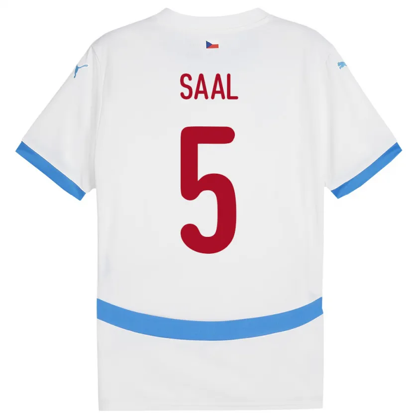 Danxen Kinder Tschechien Lukas Saal #5 Weiß Auswärtstrikot Trikot 24-26 T-Shirt