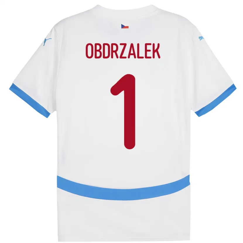 Danxen Kinder Tschechien Marek Obdrzalek #1 Weiß Auswärtstrikot Trikot 24-26 T-Shirt