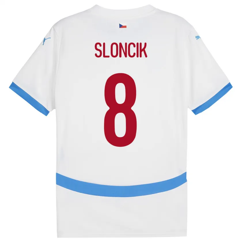 Danxen Kinder Tschechien Simon Sloncik #8 Weiß Auswärtstrikot Trikot 24-26 T-Shirt