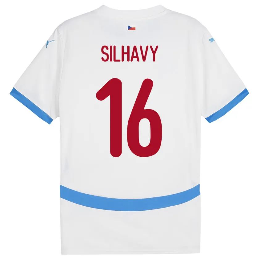 Danxen Kinder Tschechien Matyas Silhavy #16 Weiß Auswärtstrikot Trikot 24-26 T-Shirt