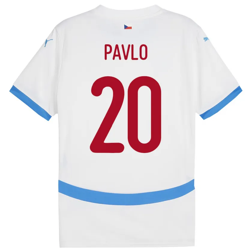 Danxen Kinder Tschechien Simon Pavlo #20 Weiß Auswärtstrikot Trikot 24-26 T-Shirt