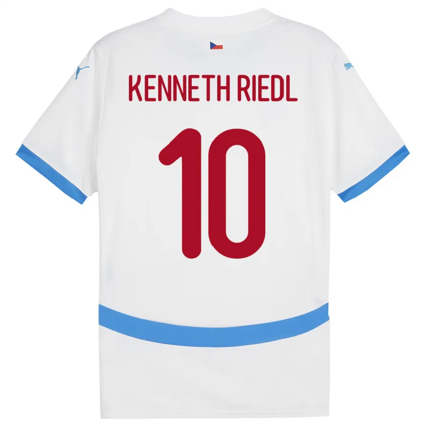 Danxen Kinder Tschechien Victor Kenneth Riedl #10 Weiß Auswärtstrikot Trikot 24-26 T-Shirt