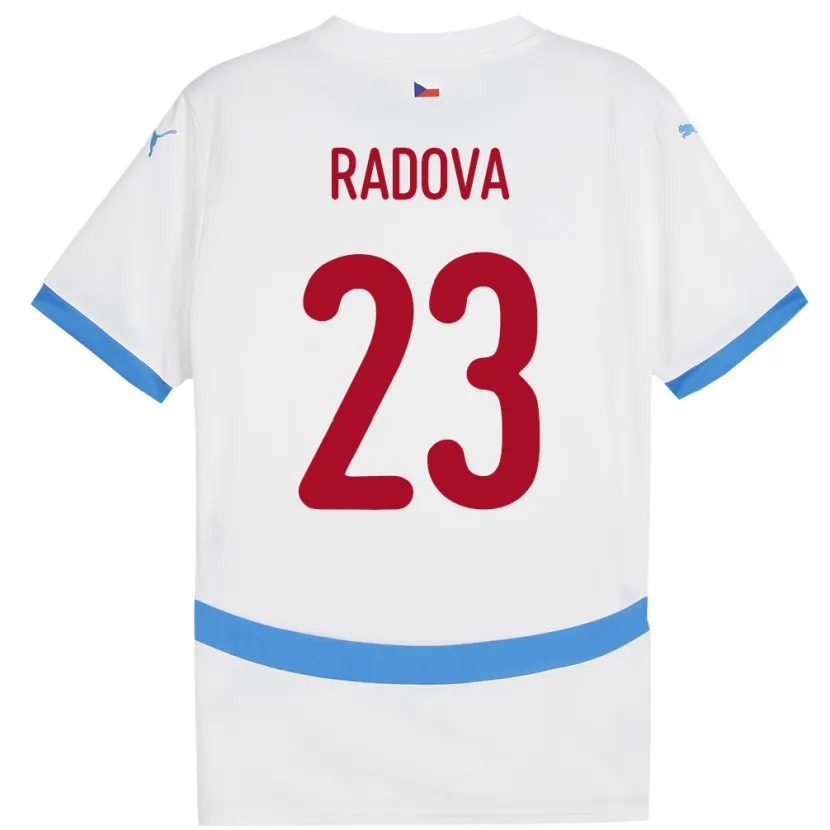 Danxen Kinder Tschechien Michaela Radová #23 Weiß Auswärtstrikot Trikot 24-26 T-Shirt
