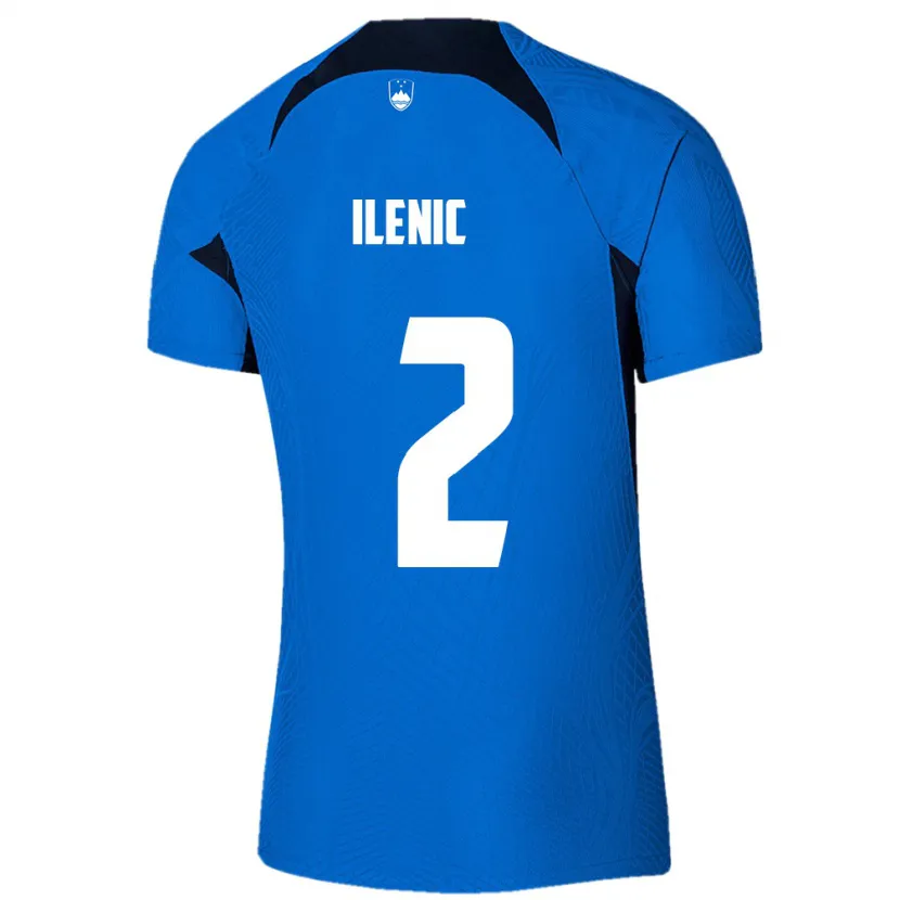 Danxen Kinder Slowenien Mitja Ilenic #2 Blau Auswärtstrikot Trikot 24-26 T-Shirt