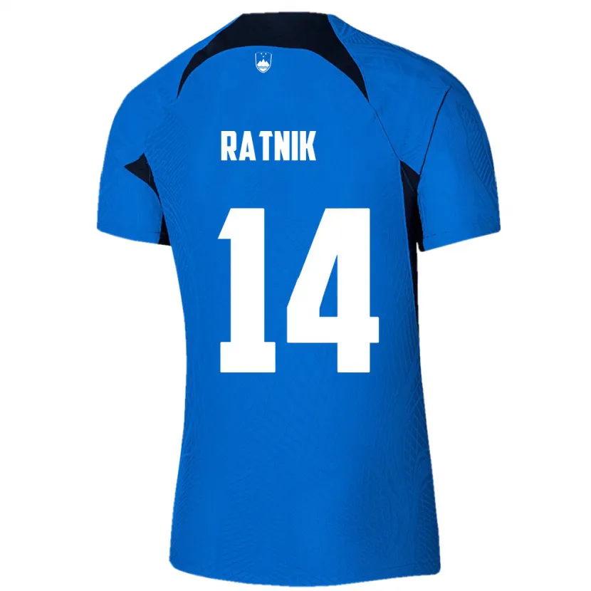 Danxen Kinder Slowenien Marcel Ratnik #14 Blau Auswärtstrikot Trikot 24-26 T-Shirt