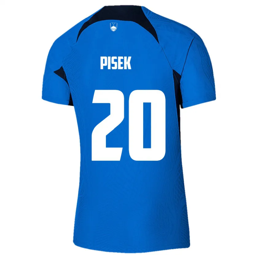 Danxen Kinder Slowenien Jost Pisek #20 Blau Auswärtstrikot Trikot 24-26 T-Shirt