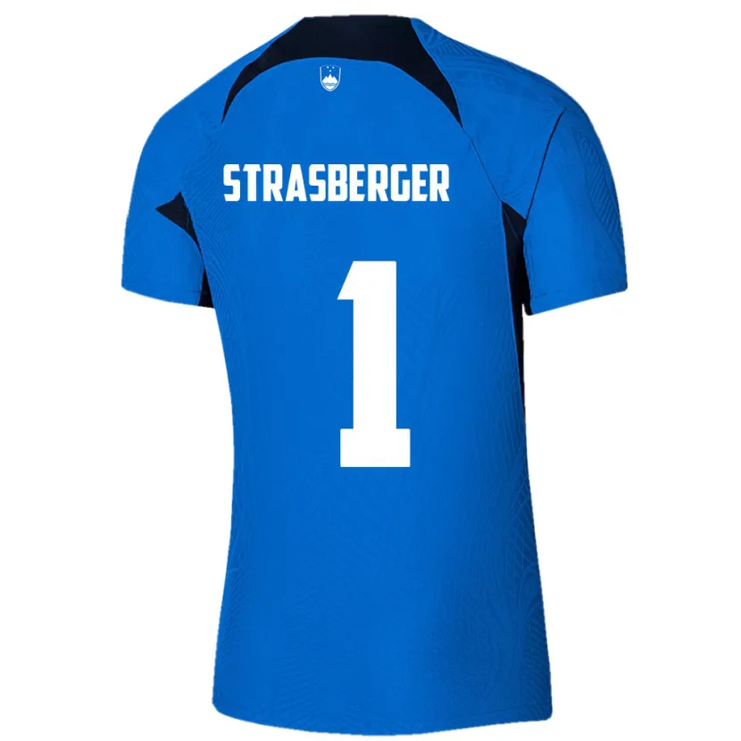 Danxen Kinder Slowenien Tim Strasberger #1 Blau Auswärtstrikot Trikot 24-26 T-Shirt
