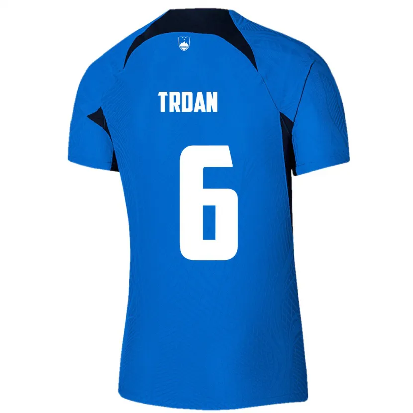 Danxen Kinder Slowenien Miha Trdan #6 Blau Auswärtstrikot Trikot 24-26 T-Shirt