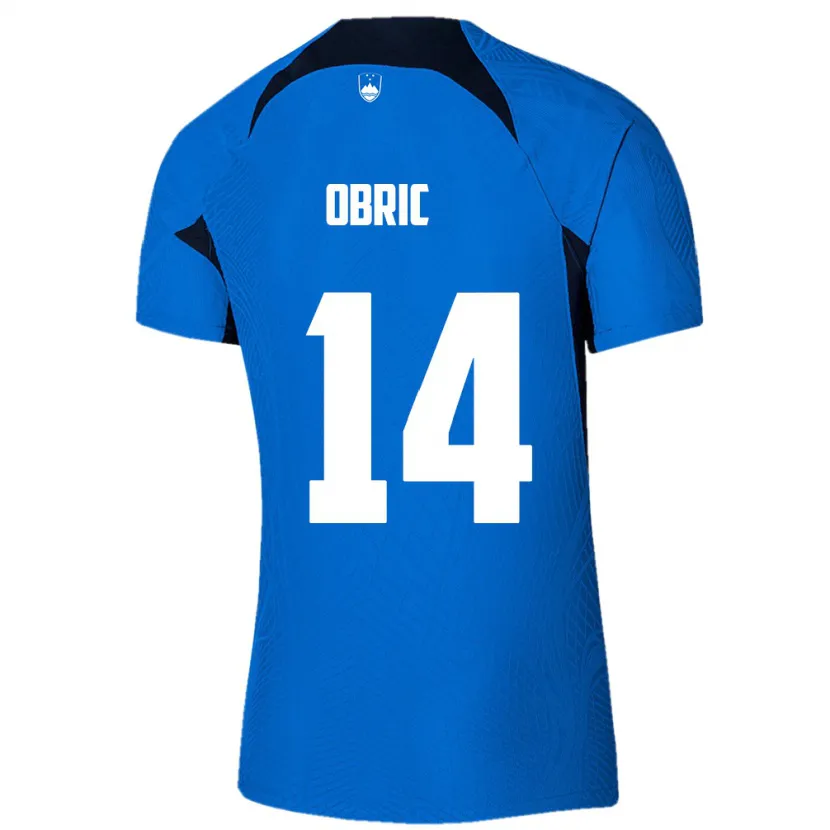 Danxen Kinder Slowenien Relja Obric #14 Blau Auswärtstrikot Trikot 24-26 T-Shirt