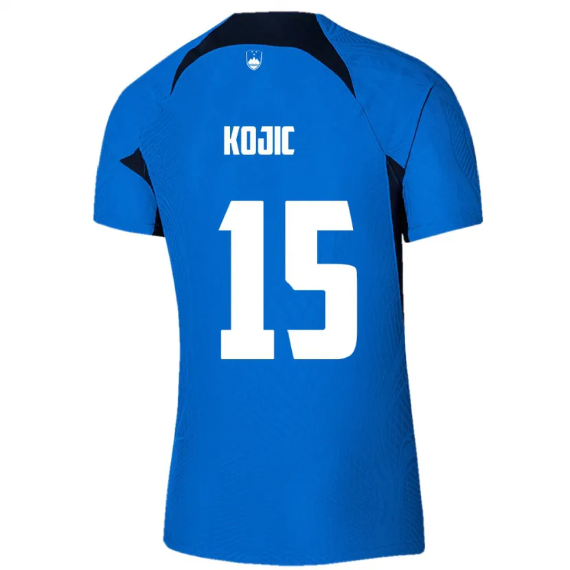 Danxen Kinder Slowenien Dino Kojic #15 Blau Auswärtstrikot Trikot 24-26 T-Shirt