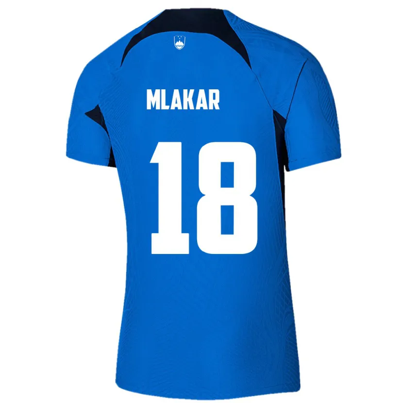 Danxen Kinder Slowenien Luka Mlakar #18 Blau Auswärtstrikot Trikot 24-26 T-Shirt
