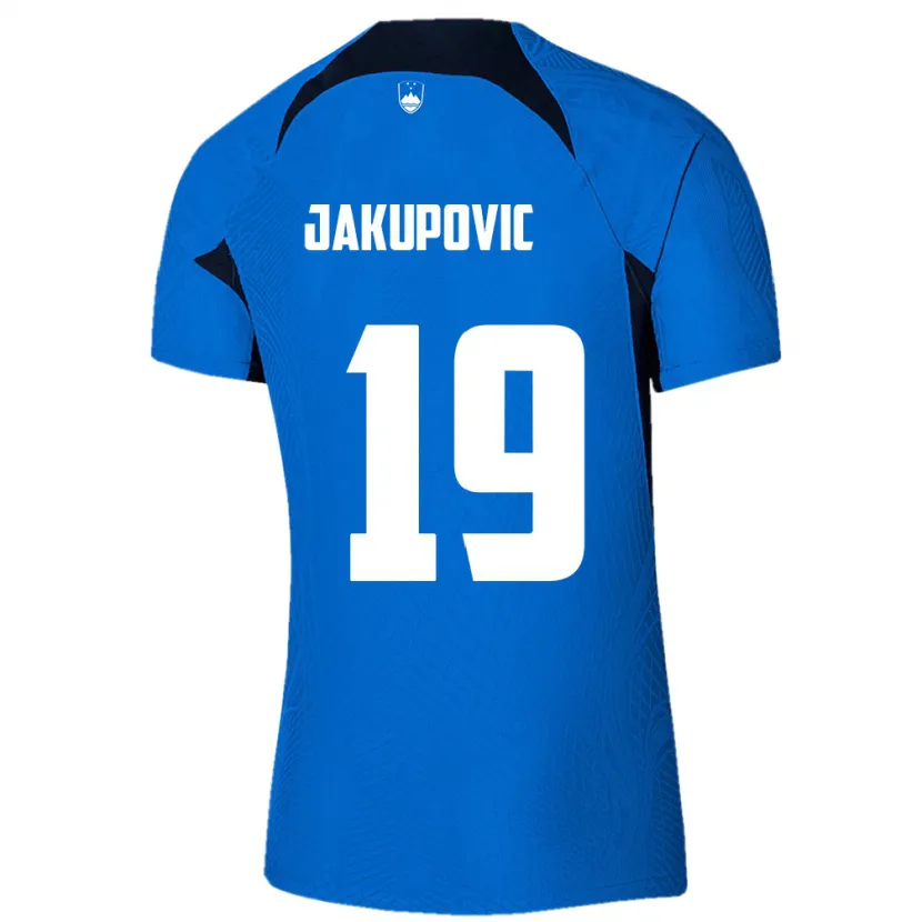 Danxen Kinder Slowenien Aldin Jakupovic #19 Blau Auswärtstrikot Trikot 24-26 T-Shirt