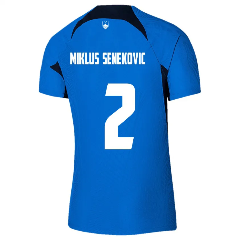 Danxen Kinder Slowenien Gal Miklus Senekovic #2 Blau Auswärtstrikot Trikot 24-26 T-Shirt