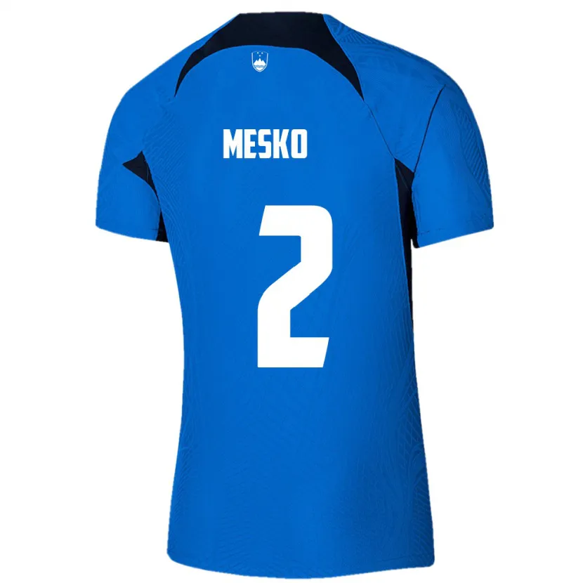 Danxen Kinder Slowenien Zan Mesko #2 Blau Auswärtstrikot Trikot 24-26 T-Shirt