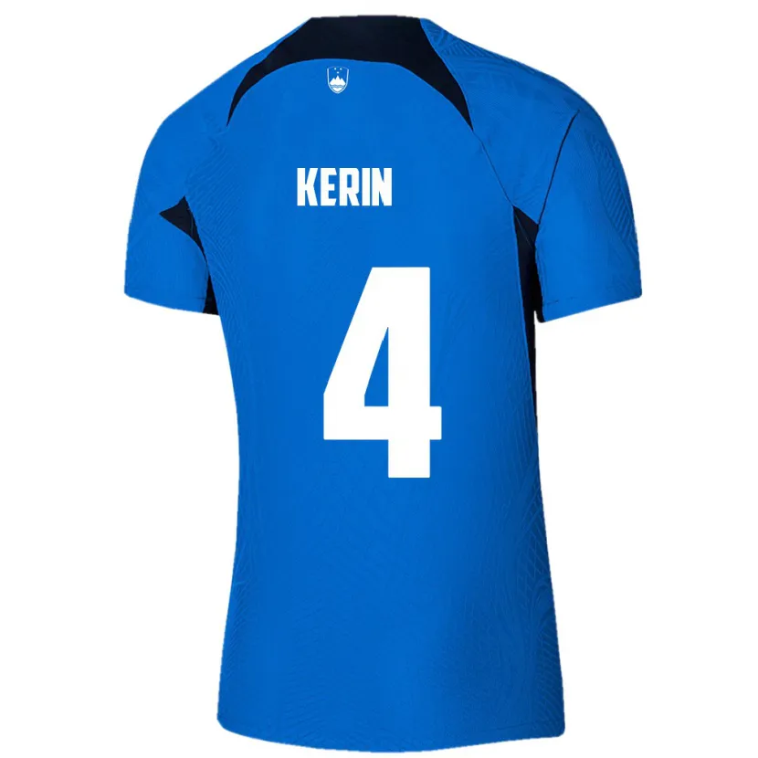 Danxen Kinder Slowenien Mark Kerin #4 Blau Auswärtstrikot Trikot 24-26 T-Shirt