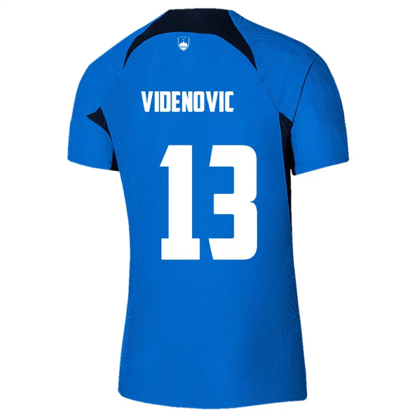 Danxen Kinder Slowenien Denis Videnovic #13 Blau Auswärtstrikot Trikot 24-26 T-Shirt