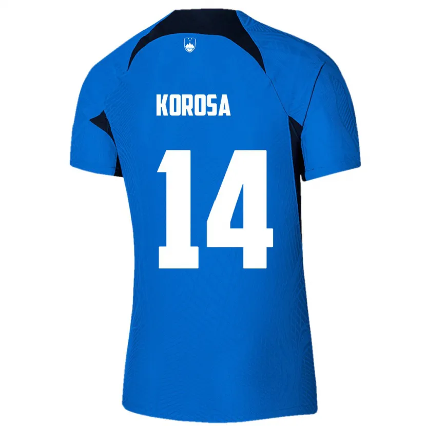 Danxen Kinder Slowenien Anej Koroša #14 Blau Auswärtstrikot Trikot 24-26 T-Shirt