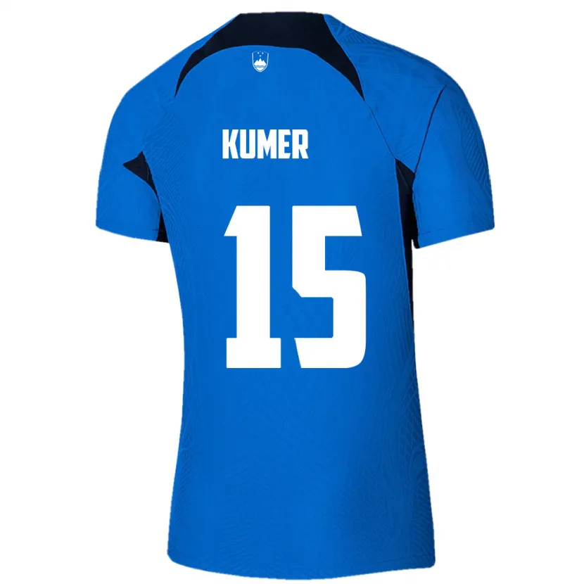 Danxen Kinder Slowenien Alin Kumer #15 Blau Auswärtstrikot Trikot 24-26 T-Shirt