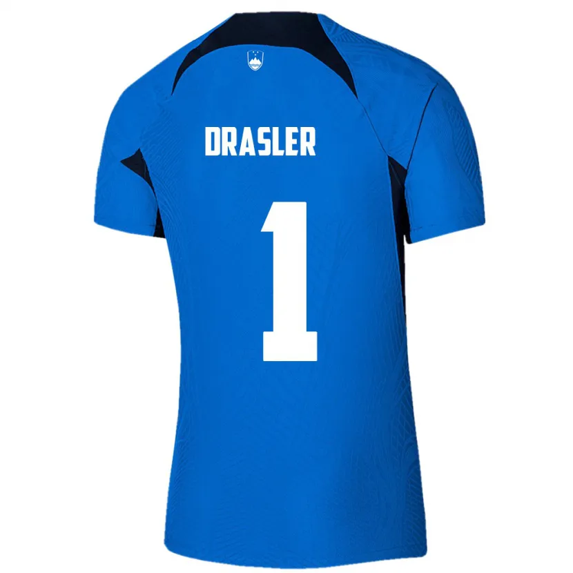 Danxen Kinder Slowenien Iztok Drasler #1 Blau Auswärtstrikot Trikot 24-26 T-Shirt