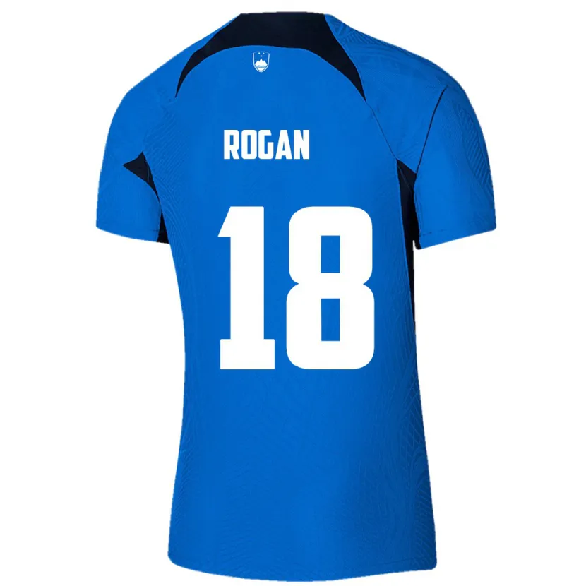 Danxen Kinder Slowenien Manja Rogan #18 Blau Auswärtstrikot Trikot 24-26 T-Shirt