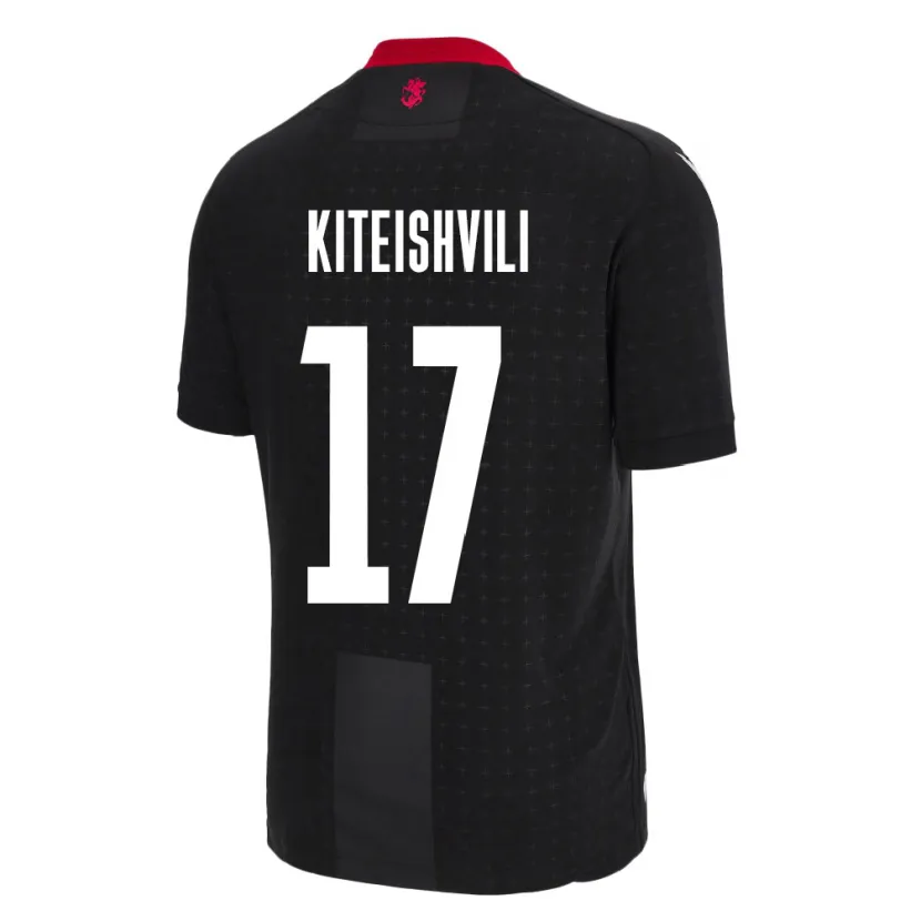Danxen Kinder Georgien Otar Kiteishvili #17 Schwarz Auswärtstrikot Trikot 24-26 T-Shirt