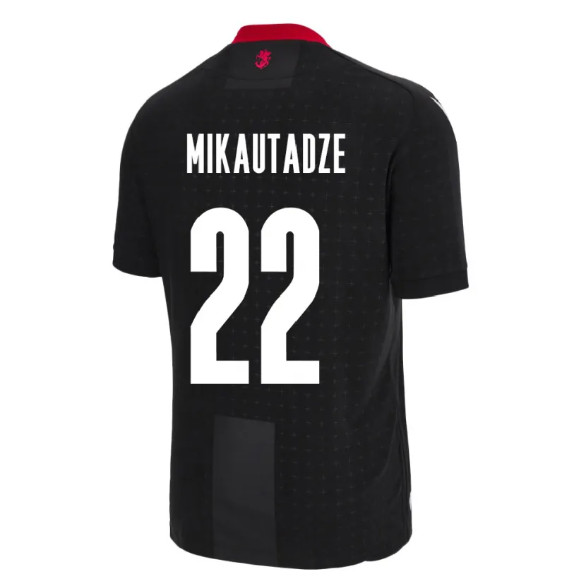 Danxen Kinder Georgien Georges Mikautadze #22 Schwarz Auswärtstrikot Trikot 24-26 T-Shirt