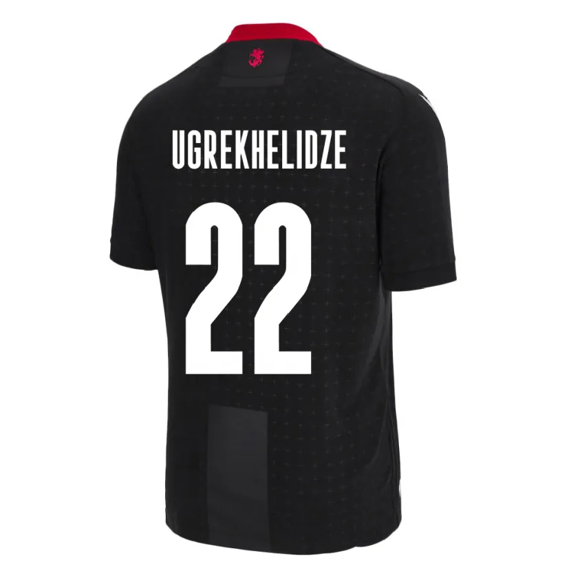 Danxen Kinder Georgien Nikoloz Ugrekhelidze #22 Schwarz Auswärtstrikot Trikot 24-26 T-Shirt