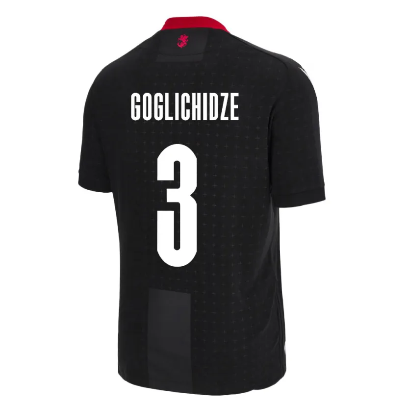Danxen Kinder Georgien Saba Goglichidze #3 Schwarz Auswärtstrikot Trikot 24-26 T-Shirt