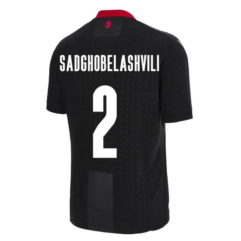 Danxen Kinder Georgien Gela Sadghobelashvili #2 Schwarz Auswärtstrikot Trikot 24-26 T-Shirt