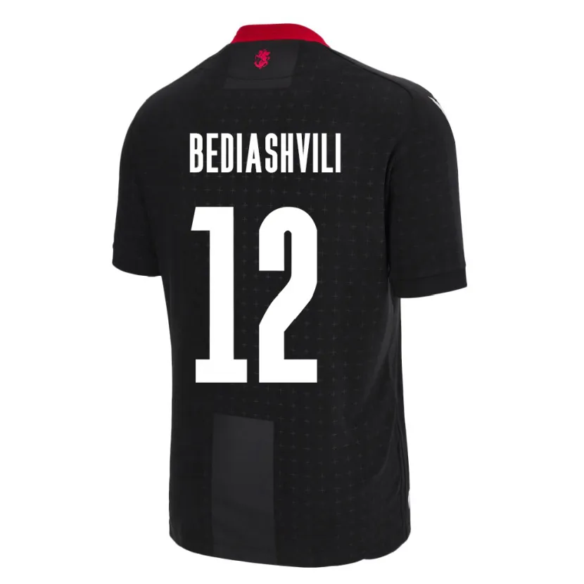 Danxen Kinder Georgien Giorgi Bediashvili #12 Schwarz Auswärtstrikot Trikot 24-26 T-Shirt