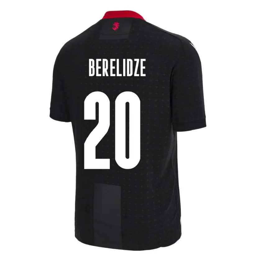 Danxen Kinder Georgien Tsotne Berelidze #20 Schwarz Auswärtstrikot Trikot 24-26 T-Shirt