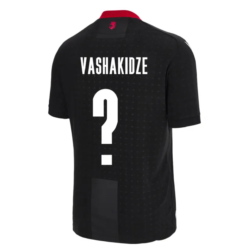 Danxen Kinder Georgien Nikoloz Vashakidze #0 Schwarz Auswärtstrikot Trikot 24-26 T-Shirt