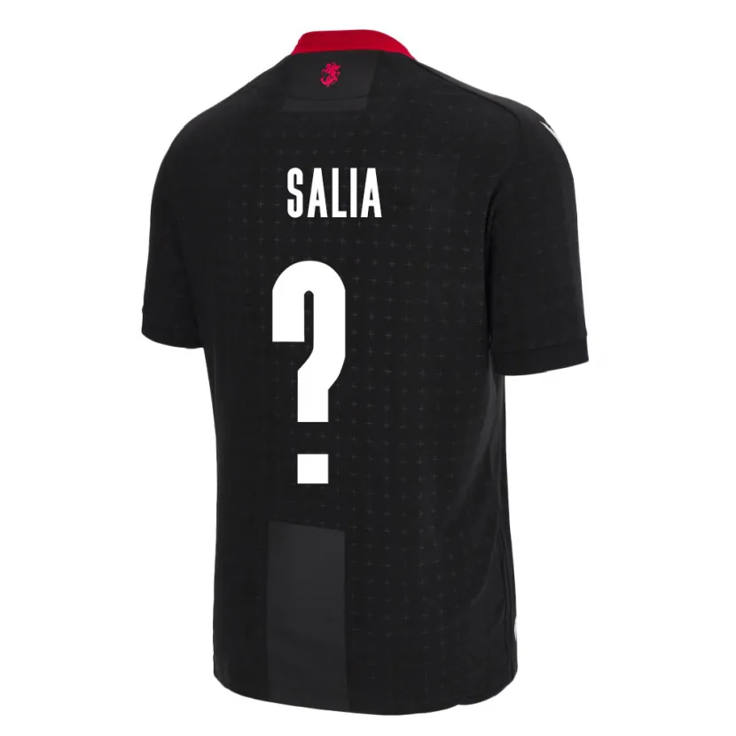 Danxen Kinder Georgien Vakhtang Salia #0 Schwarz Auswärtstrikot Trikot 24-26 T-Shirt