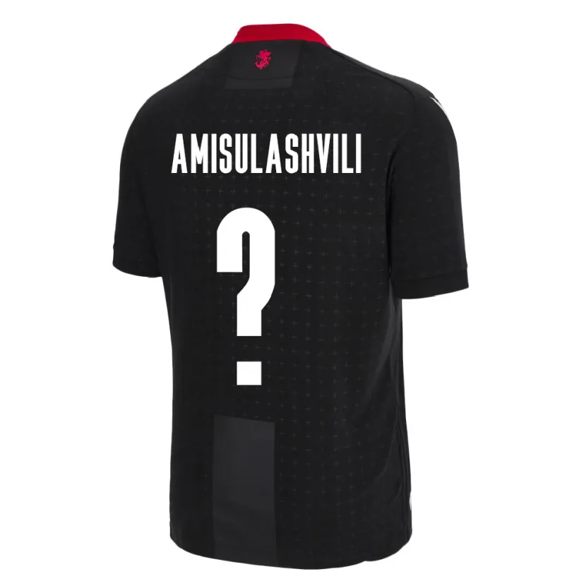 Danxen Kinder Georgien Aleksandre Amisulashvili #0 Schwarz Auswärtstrikot Trikot 24-26 T-Shirt
