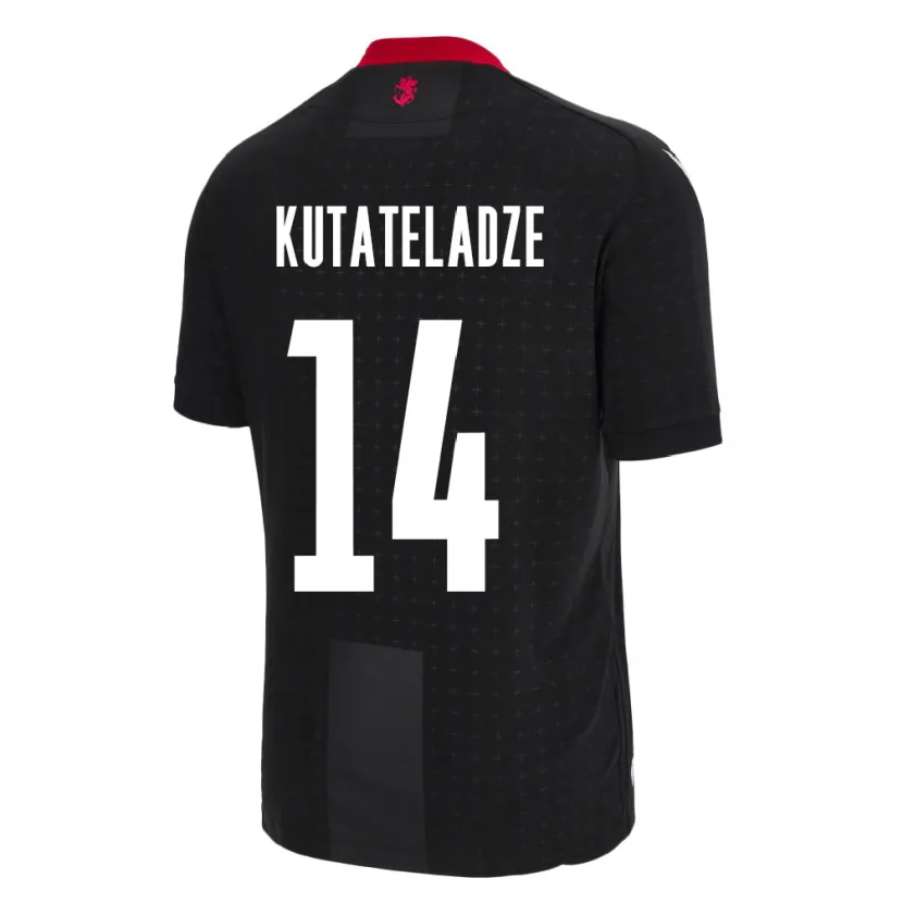 Danxen Kinder Georgien Alexandre Kutateladze #14 Schwarz Auswärtstrikot Trikot 24-26 T-Shirt