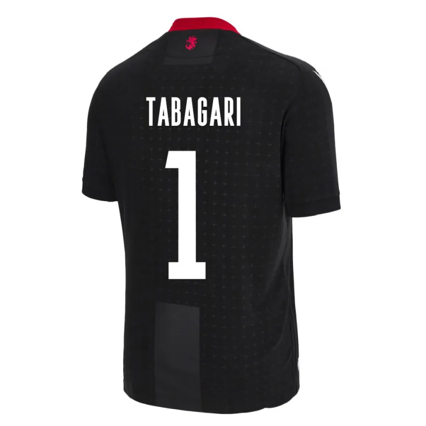 Danxen Kinder Georgien Eka Tabagari #1 Schwarz Auswärtstrikot Trikot 24-26 T-Shirt