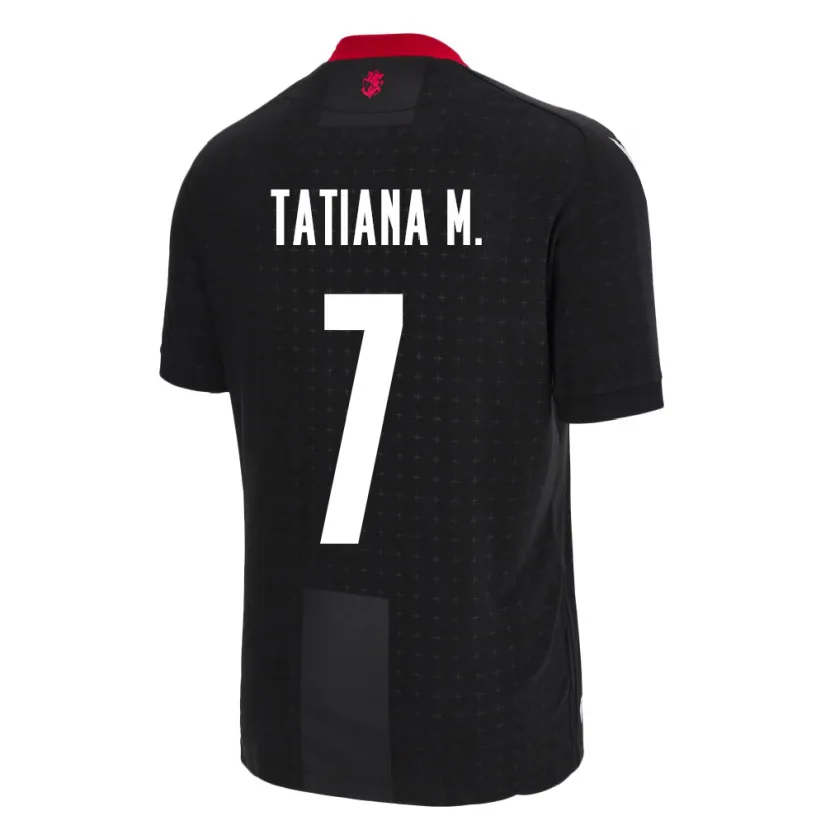 Danxen Kinder Georgien Tatiana Matveeva #7 Schwarz Auswärtstrikot Trikot 24-26 T-Shirt
