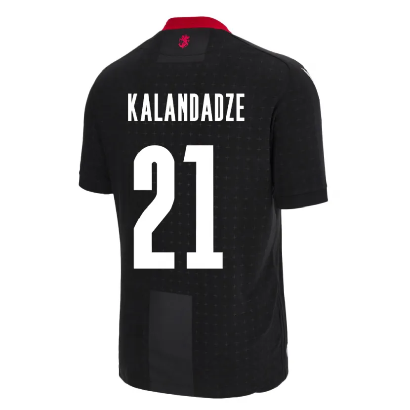 Danxen Kinder Georgien Mariam Kalandadze #21 Schwarz Auswärtstrikot Trikot 24-26 T-Shirt