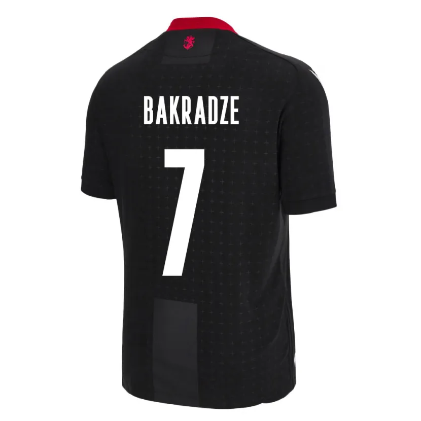 Danxen Kinder Georgien Teona Bakradze #7 Schwarz Auswärtstrikot Trikot 24-26 T-Shirt