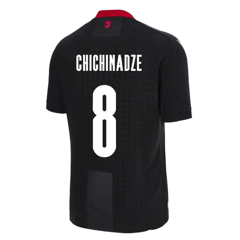 Danxen Kinder Georgien Lela Chichinadze #8 Schwarz Auswärtstrikot Trikot 24-26 T-Shirt