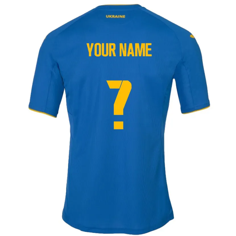 Danxen Kinder Ukraine Ihren Namen #0 Blau Auswärtstrikot Trikot 24-26 T-Shirt