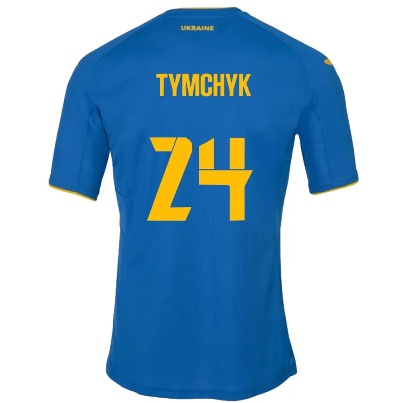 Danxen Kinder Ukraine Oleksandr Tymchyk #24 Blau Auswärtstrikot Trikot 24-26 T-Shirt