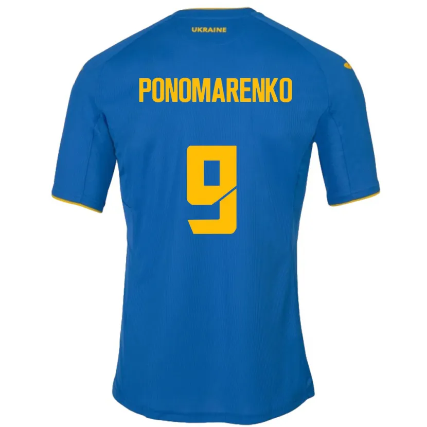 Danxen Kinder Ukraine Matviy Ponomarenko #9 Blau Auswärtstrikot Trikot 24-26 T-Shirt