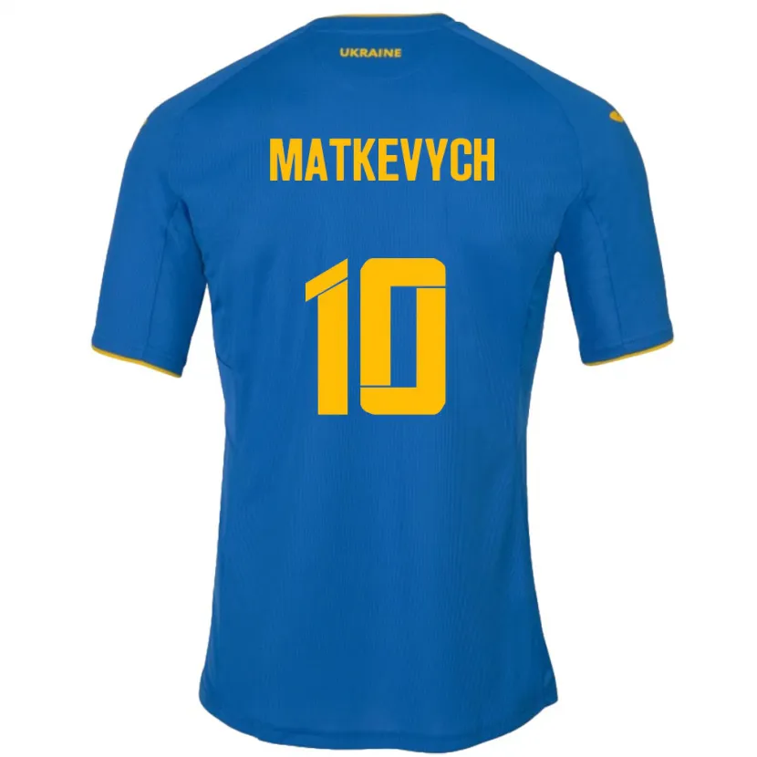 Danxen Kinder Ukraine Andriy Matkevych #10 Blau Auswärtstrikot Trikot 24-26 T-Shirt