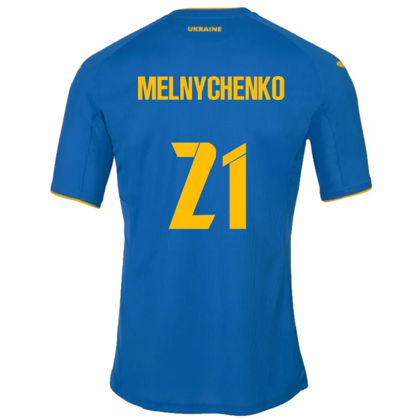 Danxen Kinder Ukraine Maksym Melnychenko #21 Blau Auswärtstrikot Trikot 24-26 T-Shirt